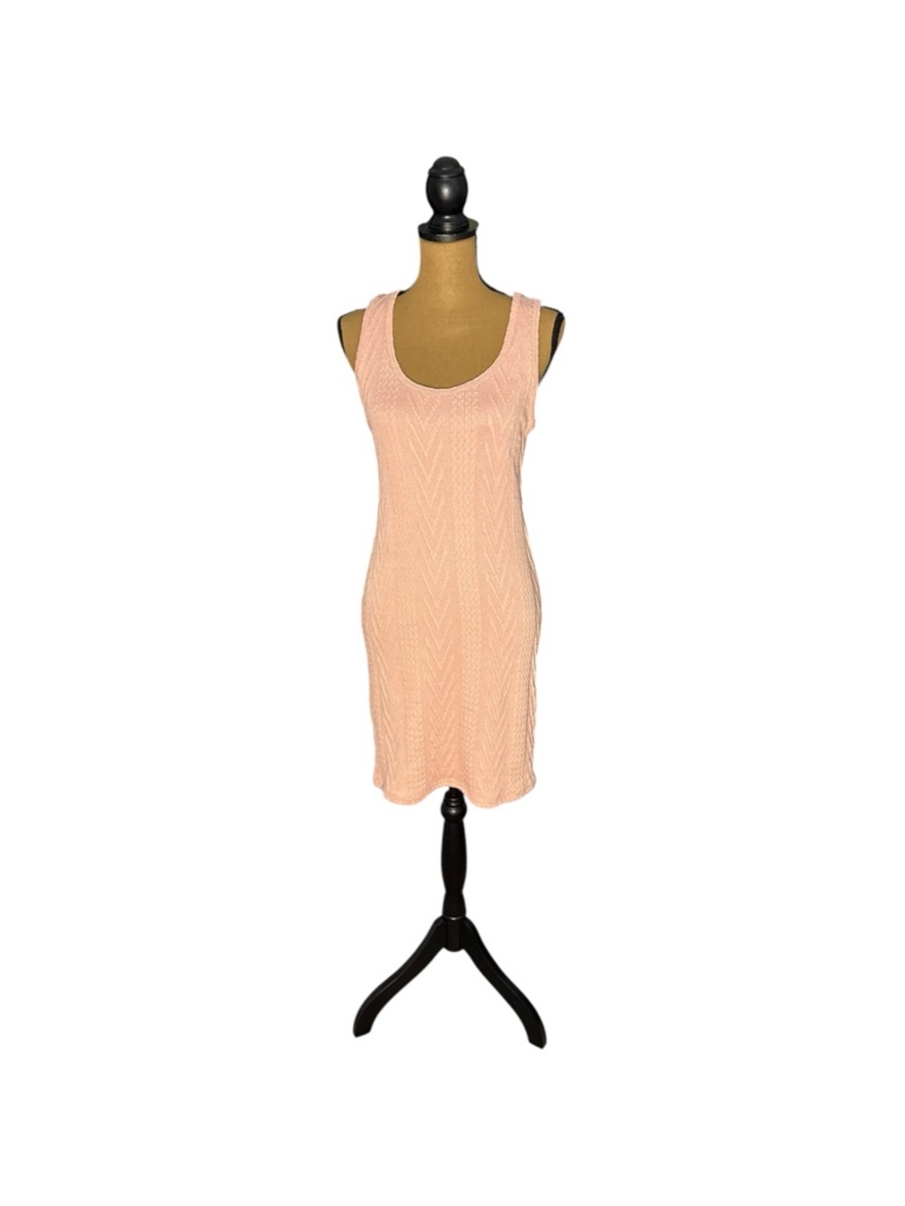 Wasabi + Mint Pink Knit Tank Dress M Textured Bodycon Mini Cottagecore